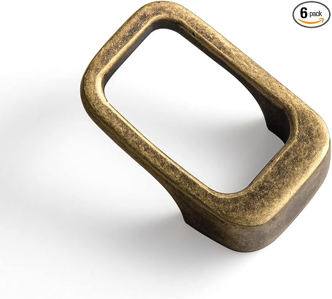 Goo-Ki Antique Brass Cabinet Pulls with 0.6'' (16MM) Hole Centers,Retro Zinc Alloy Drawer Pulls for Drawer,Wardrobe,Cupboard,6 Pack…