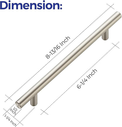 Ravinte 10 Pack 8-13/16 Inch Cabinet Handles Brushed Nickel Stainless Steel Kitchen Drawer PullsCupboard Cabinet Pulls 8-13/16"Length,6-1/4" Hole Center
