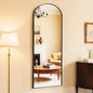 DUMOS Arched Wall-Mounted Full Length Mirror 27"x71" for Bedroom, Full Body Floor Mirror with Stand, Hanging or Leaning for Wall, Black
