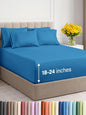 Extra Deep Queen Sheet Set - 6 Piece Breathable & Cooling Sheets - Hotel Luxury Bed Sheets Set - Easy & Secure Fit - Soft, Wrinkle Free & Comfy Sheets Set - Denim Blue Sheet Set w/Extra Deep Pockets