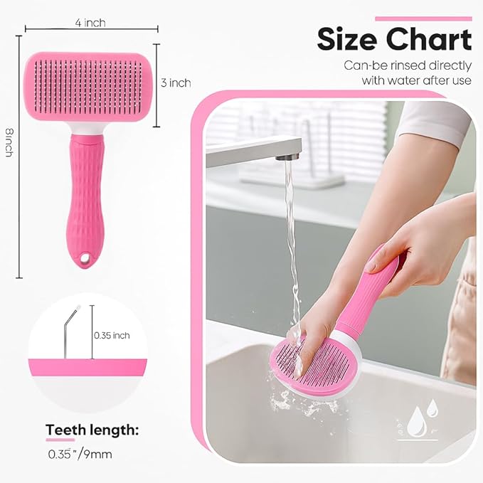 Namylya Cat Brush for Shedding & Grooming – Slicker Brush for Dogs and Cats with Long Hair – Removes Tangles, Mats & Loose Fur-Mewly Pet