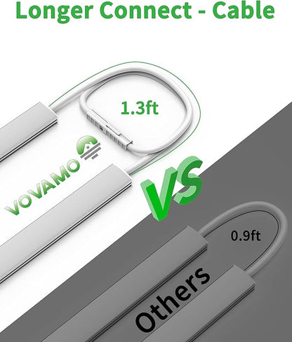 Under Cabinet Lighting Plug-in, Dimmable Under Counter Lights for Kitchen, 3pcs 12 Inch, Daylight White 4500K Linkable USB Led Light Strip, Wired Led Light Bar for Desk,Sink,Workbench