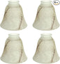Aspen Creative 23108-4 Transitional Style Replacement Alabaster Glass Shade with Hand Painted Veins, 2-1/8" Fitter Size, 4-3/4" high x 5-3/8" diameter, 4 Pack
