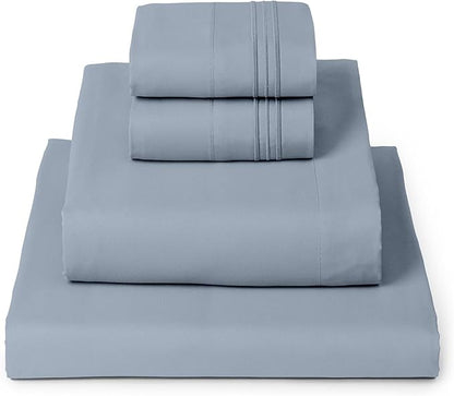 Mellanni Queen Sheets Set - 4 PC Iconic Collection Bedding - Hotel Luxury, Extra Soft, Cooling Bed Sheets - Wrinkle, Fade, Stain Resistant (Queen, Blue Hydrangea)