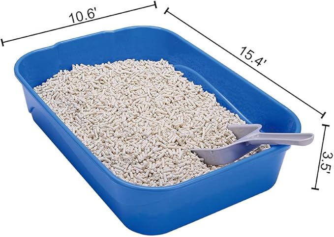 Kitty Litter Box Starter Kit - Small Cat Litter Pan Without Lid, Litter Mat, Scoop and Bowl for Kitten Within 3 Months (GreyScoop)-Mewly Pet