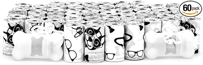 Best Pet Supplies Dog Poop Bags (900 Bags) for Waste Refuse Cleanup, Doggy Roll Replacements for Outdoor Puppy Walking and Travel, Leak Proof and Tear Resistant, Thick Plastic - White-Mewly Pet