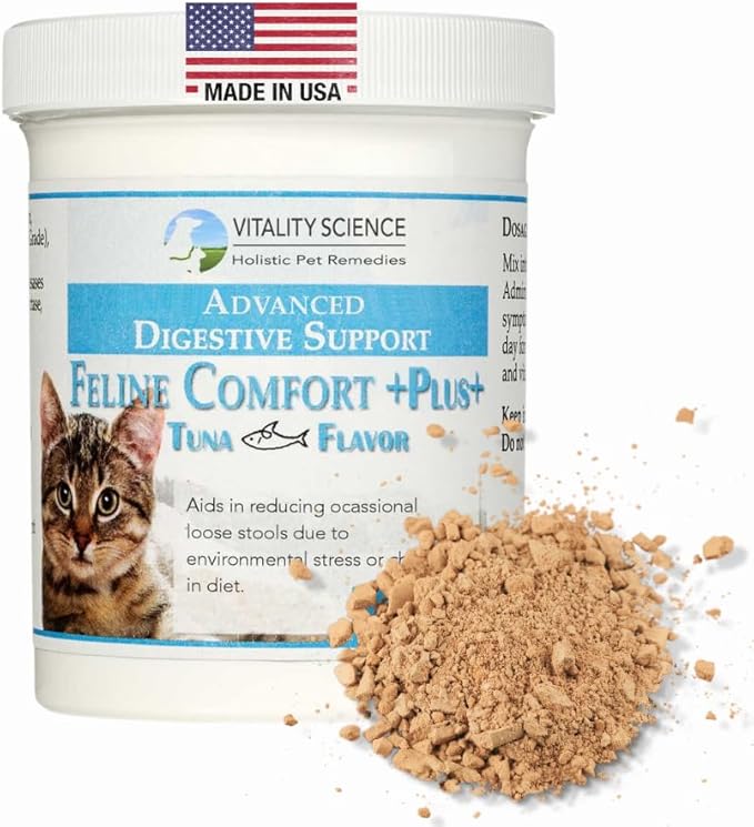 Feline Comfort Plus, Extra Drying Digestive Aid, GI Support Helps with Vomiting and Diarrhea, 100% Additive Free, 120g (Seafood, Small)-Mewly Pet