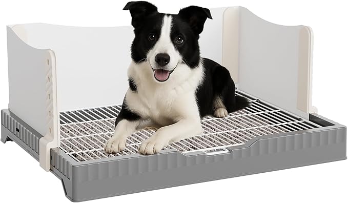 Oneluck Dog Litter Box with High Walls,30" x 22" Indoor Puppy Pee Pad Holder,Protection Wall Every Side for No Leak, Spill, Accident,Ideal for Medium Dog-Mewly Pet