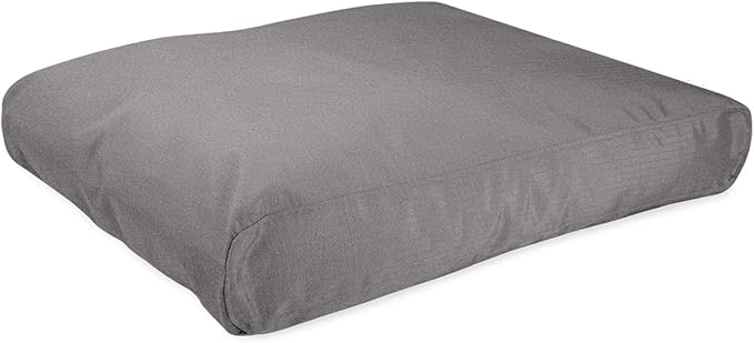 K9 Ballistics Tough Rectangle Pillow Dog Bed - Removable Cover, Washable, Durable & Water Resistant Bed for Big Dogs, Size: Large (40"x34"), Light Gray Velvet-Mewly Pet