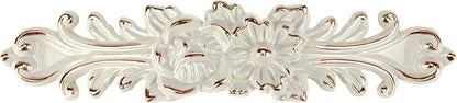 6Pcs 5" Hole to Hole Euro Rose Decorative Cabinet Pull Handles Ivory Vintage Kitchen Zinc Alloy Flower Drawer Dresser Vanity Nightstand Cupboard Wardrobe Pull Handles