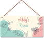 Personalized Butterfly Sign For Kids Room Custom Name Little Man Cave Door Wall Art Decor Floral Nursery Art Plate For Boys Room Girls Bedroom