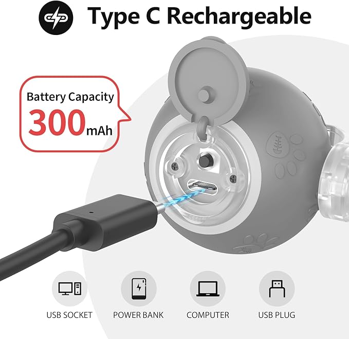 Interactive Cat Toys, Automatic Moving Cat Toy for Bored Indoor Adult Cats, Fast Rolling, Chirping & Motion-Activated Cat Toys, Fun Gift for Cats with Speedy Tail 2.0, USB Rechargeable(Gray)-Mewly Pet