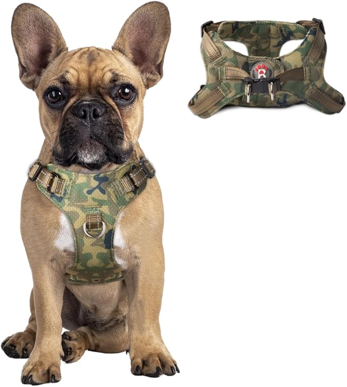 Dog Harness Step in Dog Vest Harness, Reflective Adjustable Puppy No Pull Harness Breathable Soft for Small and Medium Dogs Cats, Camo, S-Mewly Pet