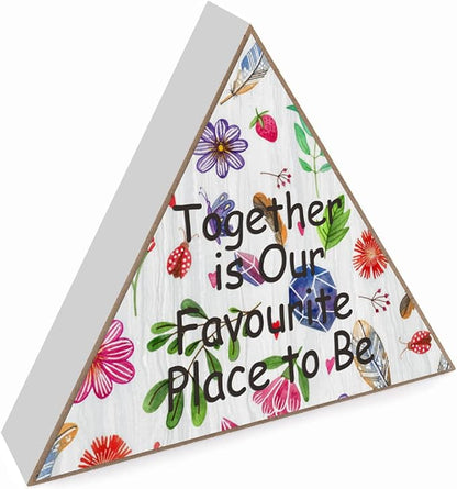 Together Is Our Favourite Place To Be - Flower Print Wooden Box Sign Nursery Decor Wildflower Art Prints Wooden Box Sign for Boy Girl Room Decor Gifts