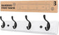 Wooden Coat Rack, Wall-Mounted Organizer for Closet, Entryway, Hallway, Foyer, Bedroom, Heavy Duty Double Hooks for Hanging Towels, Bags, Hats, Jackets, Key (WhiteBlack, 4 Hooks)