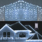 Toodour Christmas Icicle Lights Outdoor, 360 LED 29.5ft 8 Modes Fairy Icicle String Light with 60 Drops, Led Christmas Lights Twinkle for Holiday, Party, Wedding, Eaves, Xmas Decorations (White)