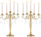 Sziqiqi Wedding Candelabra Table Centerpiece: 5 Arm Candelabras for Candlesticks - Gold Candle Holder Set of 2 for Christmas Engagement Birthday Party Event