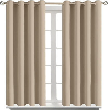 BGment Blackout Curtains - Grommet Thermal Insulated Room Darkening Bedroom and Living Room Curtains, Set of 2 Panels (46 x 54 Inch, Sand)