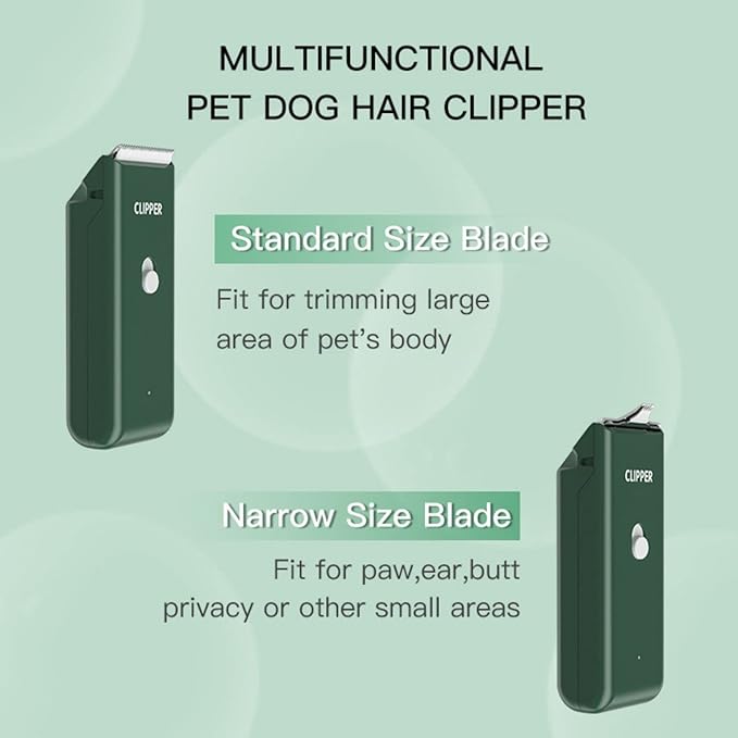 Dog Cat Home Hair Waterproof Clipper Portable Electric USB Rechargeable Pet Grooming Tools Low Noise Shaver Cordless Trimmer for Small and Large Pets-Mewly Pet