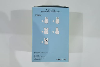 Rabbit Night Light for Kids, Bedside Lamp for Children, Baby Nursery Lamp for Breastfeeding Safe, Break Resistant, Adjustable Brightness & Color, Touch Control + Remote Control - Medium Rabbit