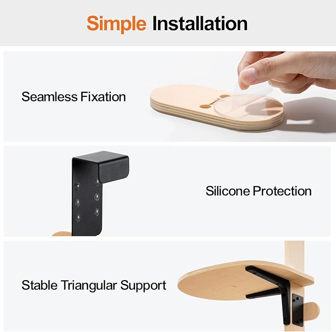 MEWOOFUN Cat Climbing Shelves Tree, 4-Levels Over Door Cat Climber for Jumping, Stable Cat Stairs Hammock for Kittens & Adult Cats (Wooden-65 H x 26.8” L x 13.8” W)-Mewly Pet