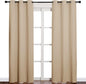 NICETOWN Thermal Insulated Eyelet Top Room Darkening Panels/Curtains/Drapes for Bedroom (2 Panels, W42 x L84 inches, Biscotti Beige)