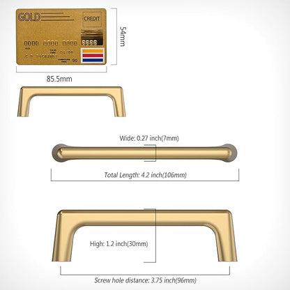 Amerdeco 10 Pack Champagne Bronze Cabinet Pulls 3.75 Inch(96MM) Hole Centers Kitchen Cabinet Handles Hardware Kitchen Handles for Cabinets Cupboard Handles Drawer Pulls ZH0041
