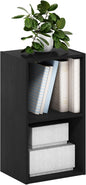 Furinno PASIR Book Shelf, 2-Tier Modern Bookshelf, Open Shelves Bookcase 9" x 12" x 21", for Living Room, Bedroom, Home Office, Blackwood