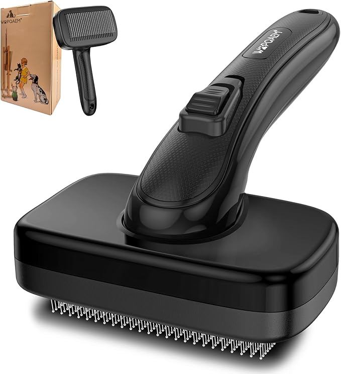 Dog Brush for Shedding & Grooming Small Medium Large Dogs & Cats - Remove Loose Fur, Knot, Undercoat. Suitable for Long Short Hair Lengths sensitive Animals, Black-Mewly Pet