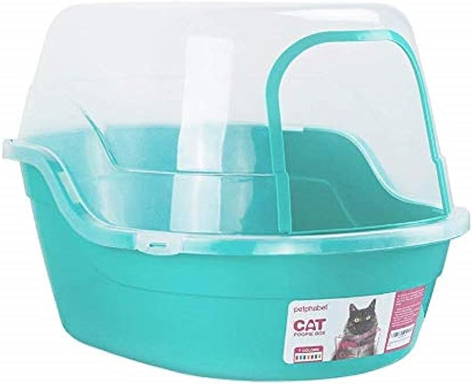 Petphabet Jumbo Hooded Cat Litter Box, Extra Large, Teal-Mewly Pet