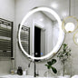 LED Round Bathroom Mirror, Wall Mounted Vanity Makeup Mirror with Anti Fog, Dimmable Touch Button, Adjustable Color Temperature, Memory Function 28 Inch by Fab Glass and Mirror