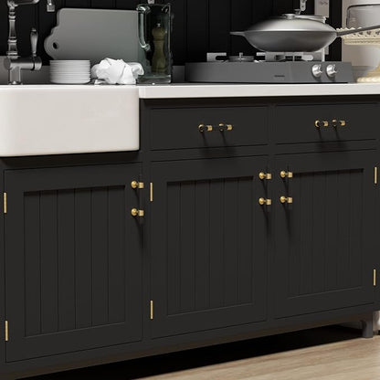 goldenwarm 10 Pack Black and Gold Cabinet Pulls 3 Inch Kitchen Cabinet Handles Black Kitchen Drawer Pulls for Dresser Bathroom Modern Hardware,Zinc Alloy Base