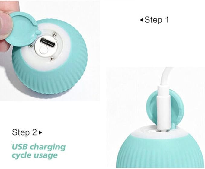 Power Ball 2.0 Interactive Cat Toy, Smart Automatic Rolling Ball for Indoor Cats, USB Charging (Pink & Blue)-Mewly Pet
