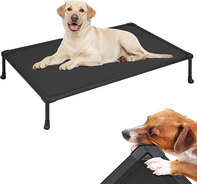 Veehoo Chew Proof Dog Bed - Large Dogs' Non-Chewable, Anti-Scratch Training Platform Hammock, Cooling Off-Ground Cots, CWC2420ACP-Mewly Pet