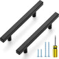 Ravinte Black Cabinet Handles 30 Pack - 4 Inch Matte Square Pulls, Kitchen Hardware 6-3/8 Inch Overall Length, Drawer Pulls