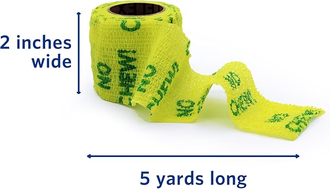 PetFlex No Chew – Flexible Self-Adhering Elastic Bandage for Wound Care – First Aid Wrap for Small Animals Like Dogs, Cats, and Other Pets - 2 inch, 6 Rolls-Mewly Pet