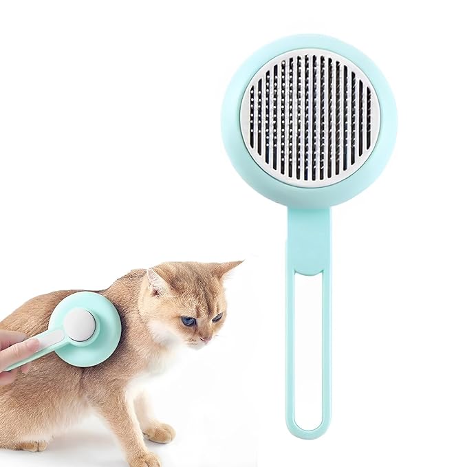 Cat Hair Brush, Cat Brush for Shedding, Suitable for Long and Short Haired Cats and Dog, Green-Mewly Pet
