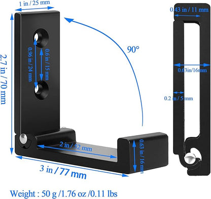 OHIYO Folding Coat Hooks 4pcs Foldable Hook Wall Mounted for Hanging Coat, Jacket, Towel Heavy Duty Wall Hooks Aluminum Alloy Fold up Hooks Headphones Holder Bearing Load 33lb (Black)