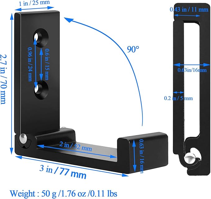OHIYO Folding Coat Hooks 6pcs Foldable Hook Wall Mounted for Hanging Coat, Jacket, Towel Heavy Duty Wall Hooks Aluminum Alloy Fold up Hooks Headphones Holder Bearing Load 33lb (Black)