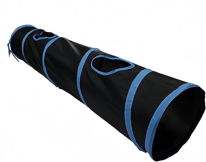 iCAGY Cat Tunnel for Indoor Cats Interactive, Rabbit Tunnel Toys, Pet Toys Play Tunnels for Cats Kittens Rabbits Puppies Crinkle Pop Up Black 45"-Mewly Pet