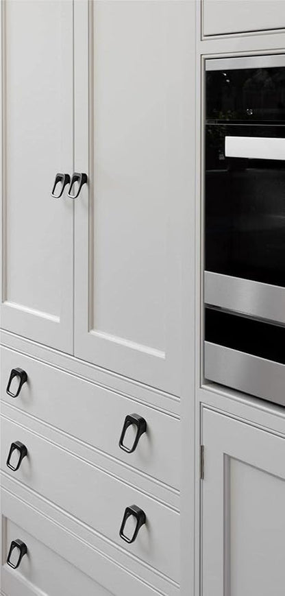 Goo-Ki Matt Black Cabinet Pulls with 0.6'' (16MM) Hole Centers,Modern Zinc Alloy Drawer Pulls for Drawer,Wardrobe,Cupboard,6 Pack…