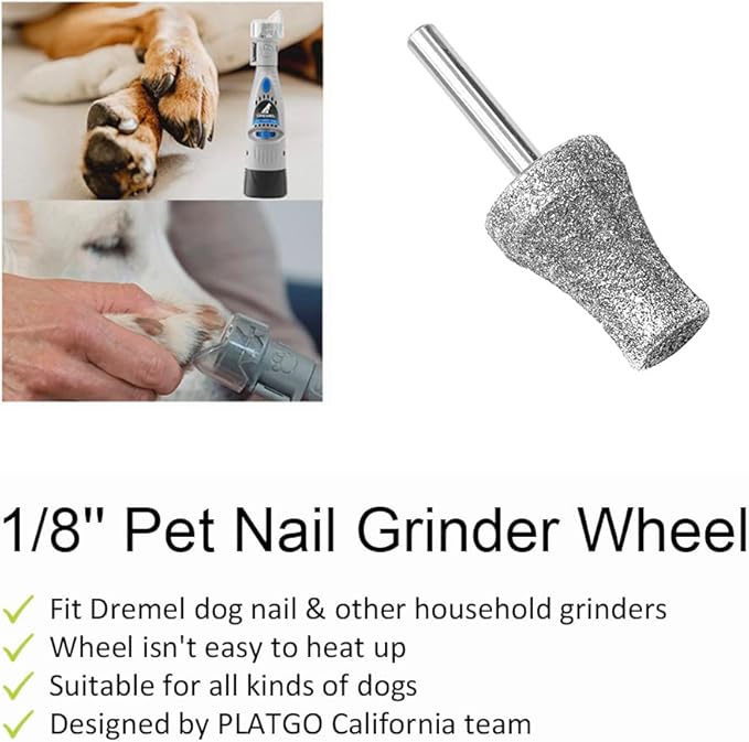 Diamond Dog Grinder for Dremel, Nail Drill Bits for Dogs & Pets Care, 1/8'' Dremel Tool-Mewly Pet