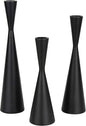 Vixdonos Taper Candlestick Holders Metal Candle Holders Set of 3 Table Decorative Candle Stand for Wedding, Dinning, Party,Home Decor (Matte Black)