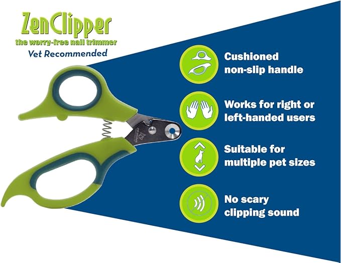 Zen Clipper Pet Nail Clipper for Dogs – Dog Nail Trimmer for Safer Pet Grooming Care - Clean, Quiet, and Easy-to-Use Stainless Steel Claw Trimmer - (4mm Hole)-Mewly Pet