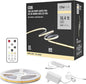 16.4ft COB LED Strip Light with Remote, 3000K Dimmable Bright Warm White Led COB Strip Light, White Continuous Led Strip Light for Mirror, Stair, Cabinet, Room