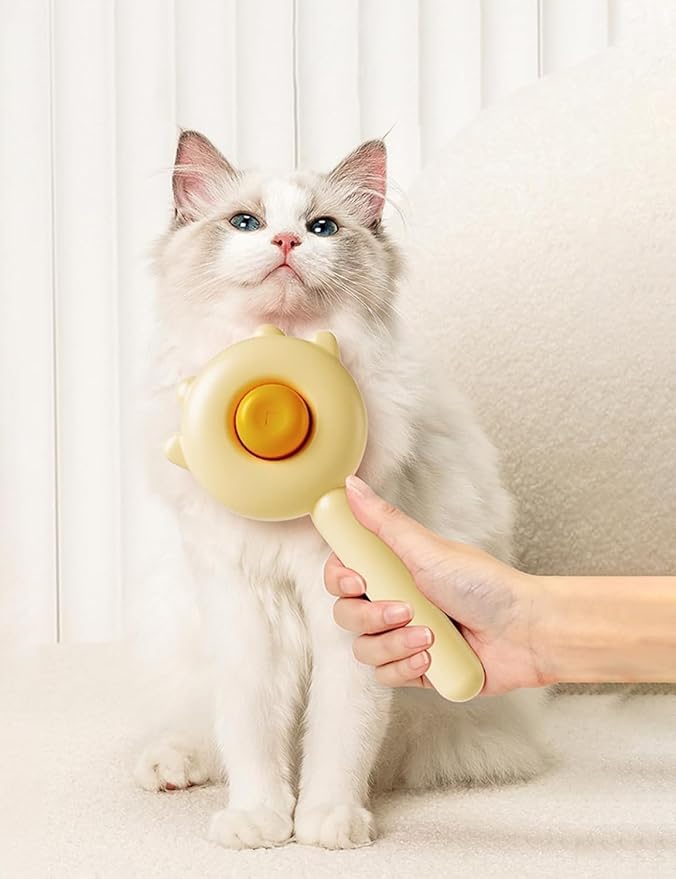 Pet Grooming Brush - Cat & Dog Fur Remover, Massage Brush for Long & Short Hair Pets, Removes Loose Fur & Hair (Green)-Mewly Pet
