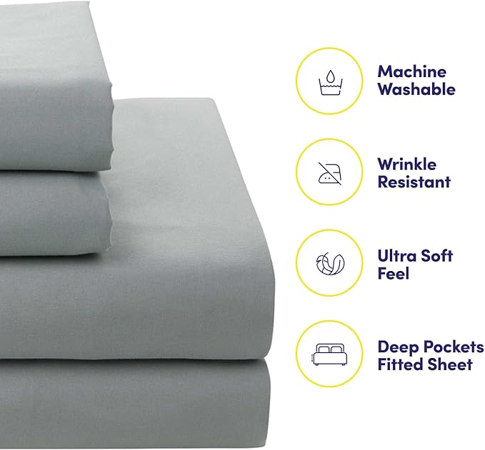 Sweet Home Collection 5 Piece Comforter Set Bag Solid Color All Season Soft Down Alternative Blanket & Luxurious Microfiber Bed Sheets, Florence, Twin