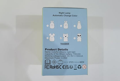 Animal Fox Kids Night Light, Cute Children's Room LED Bedside Rechargeable Child Lamp with Changeable RGB 9 Colors for Boy/Girl/Adult/Baby, Compatible with Touch-Control & Remote Control