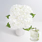 MARTINE MALL 4Pcs 21in Hydrangea Artificial Flowers, Latex Real Touch Hydrangeas Lifelike Large Hydrangea Flowers for Home Decor Party Arrangements Wedding Bouquets Centerpieces (White)