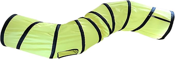 iCAGY Cat Tunnel for Indoor Cats Interactive, Rabbit Tunnel Toys, Pet Toys Play Tunnels for Cats Kittens Rabbits Puppies Crinkle Pop Up Yellow 47" Shape S-Mewly Pet